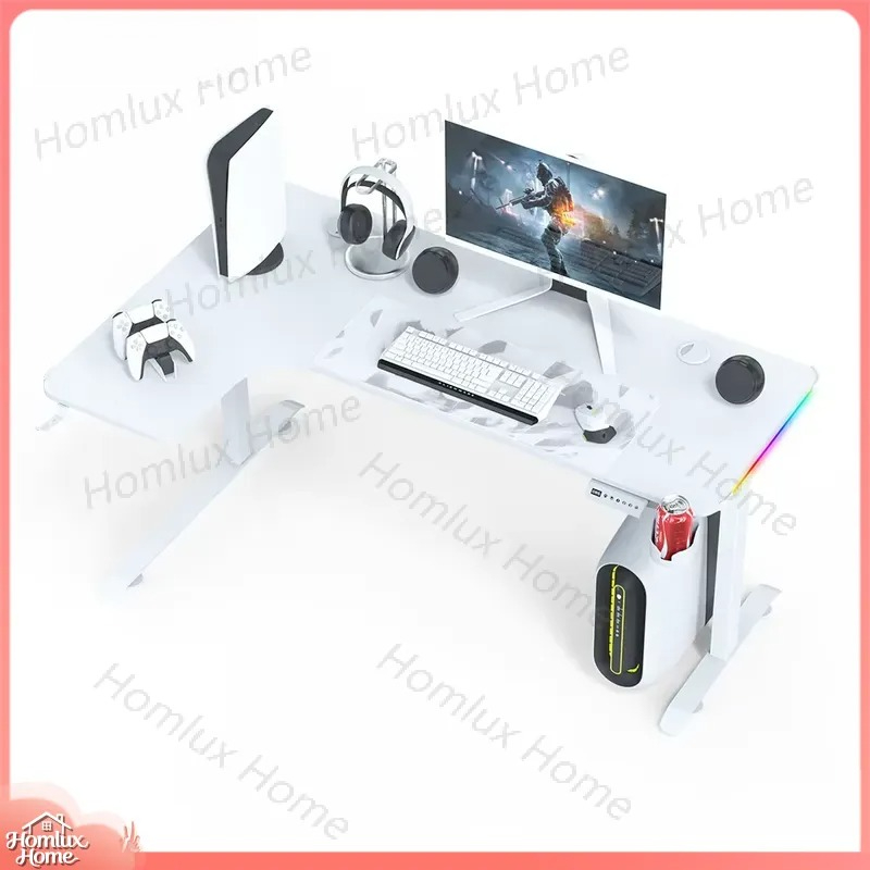Desk Setup L Shaped - Biurko gamingowe z regulacją wysokości, długa