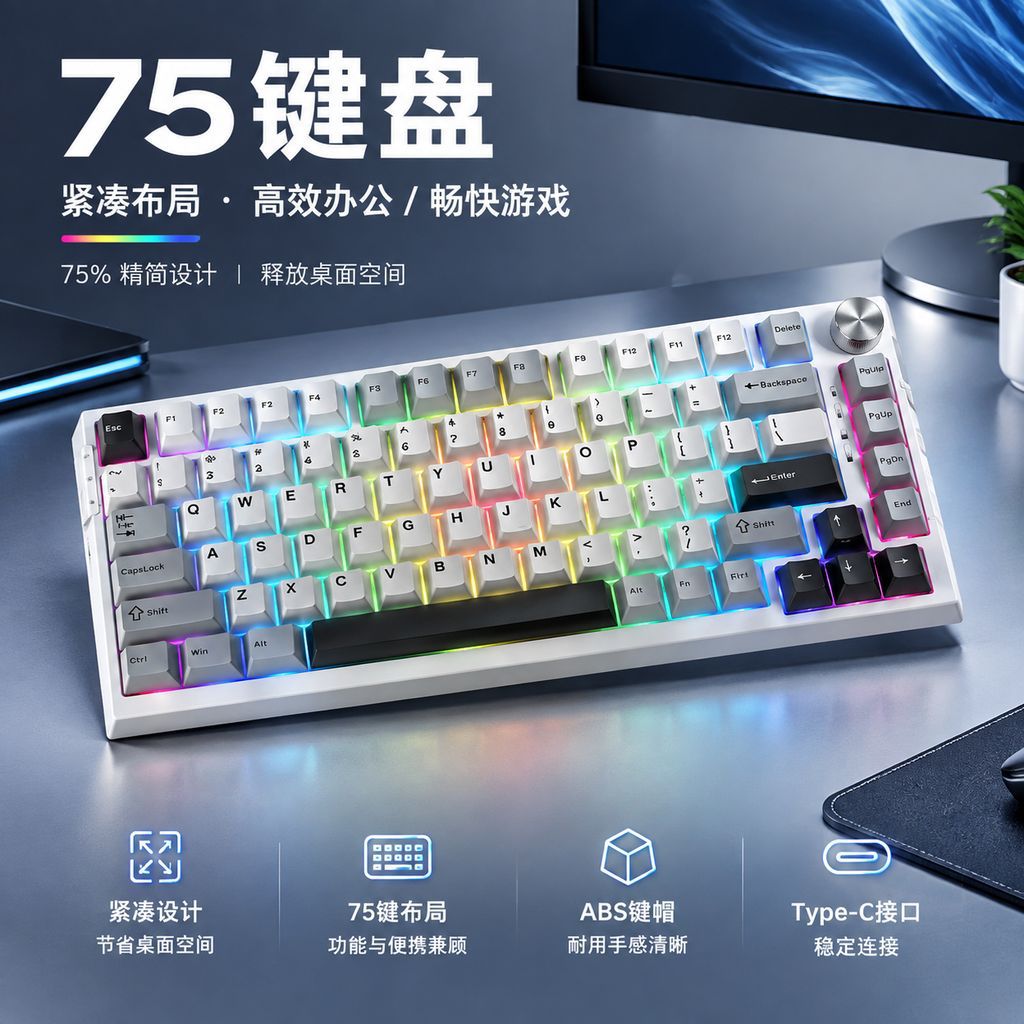 Klawiatura mechaniczna Tri Mod – Desk Setup Pc And Laptop recenzja i cena